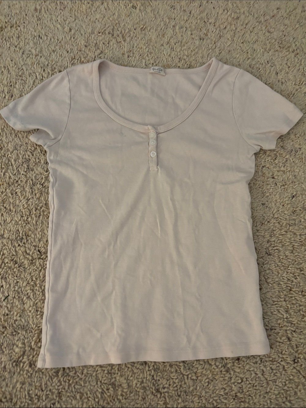 John Galt Pink Zelly Short Sleeve Top | Pacsun – Light Pink Ribbed Henley